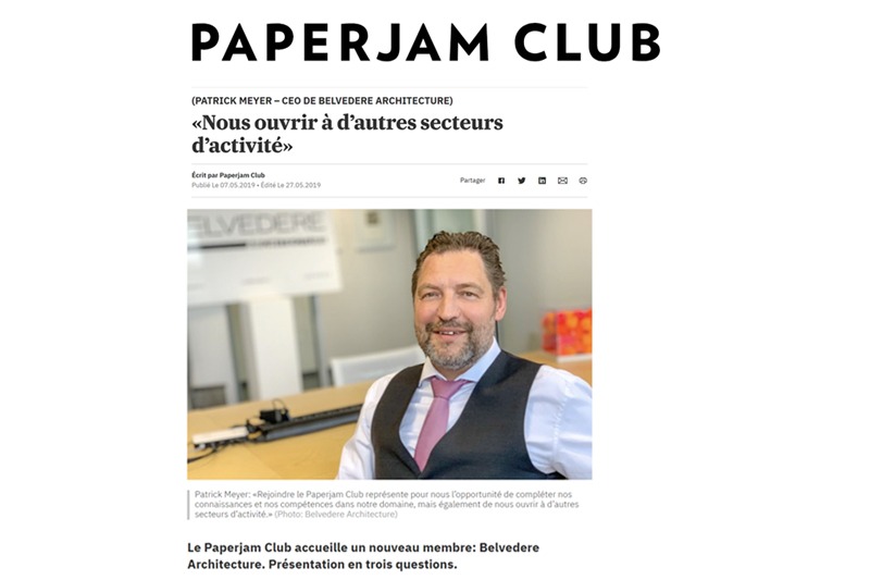 Belvedere Architecture wird Mitglied im Paperjam Business Club.